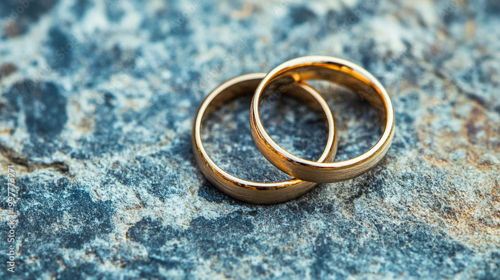 close-up shot of two gold wedding rings resting on textured fabric, symbolizing eternal love, commitment, and the sacred bond of marriage, highlighting the timeless significance of union close-up shot of two gold wedding rings resting on textured fabric, symbolizing eternal love, commitment, and the sacred bond of marriage, highlighting the timeless significance of union