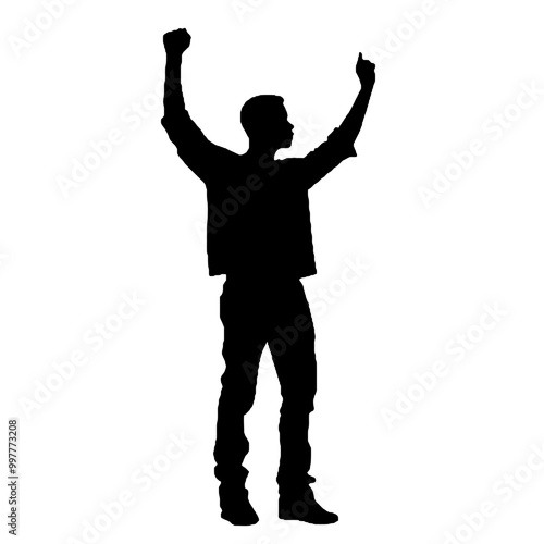 Revolutionary Protester Silhouette Vector Illustration