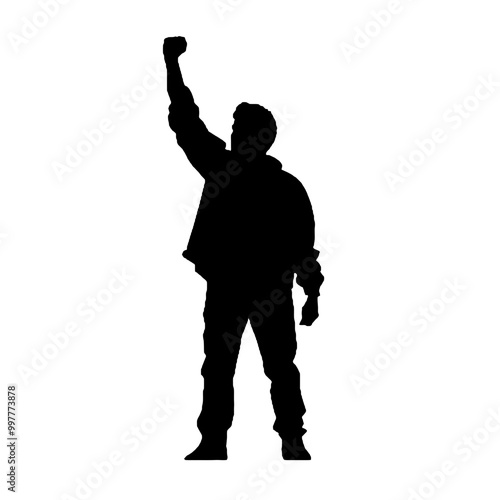 Angry Protester Silhouette Vector Illustration