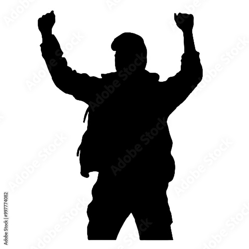 Demonstrator Protester Silhouette Vector Illustration