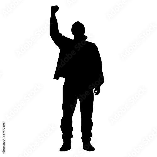 Protester Shouting Silhouette Vector Transparent Background