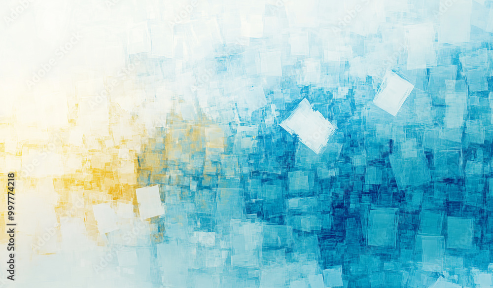 Abstract Blue and Yellow Geometric Composition Abstract Blue and Yellow Geometric Composition