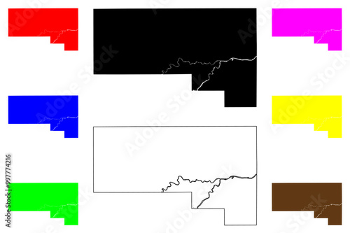 Defiance County, Ohio State (U.S. county, United States of America, USA, U.S., US) map vector illustration, scribble sketch map
