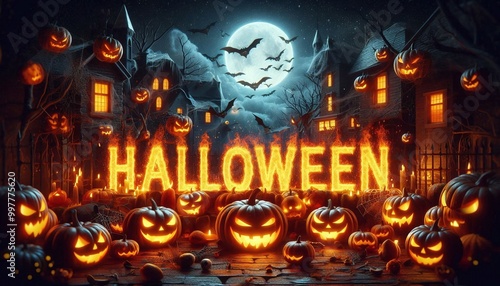 halloween text logo