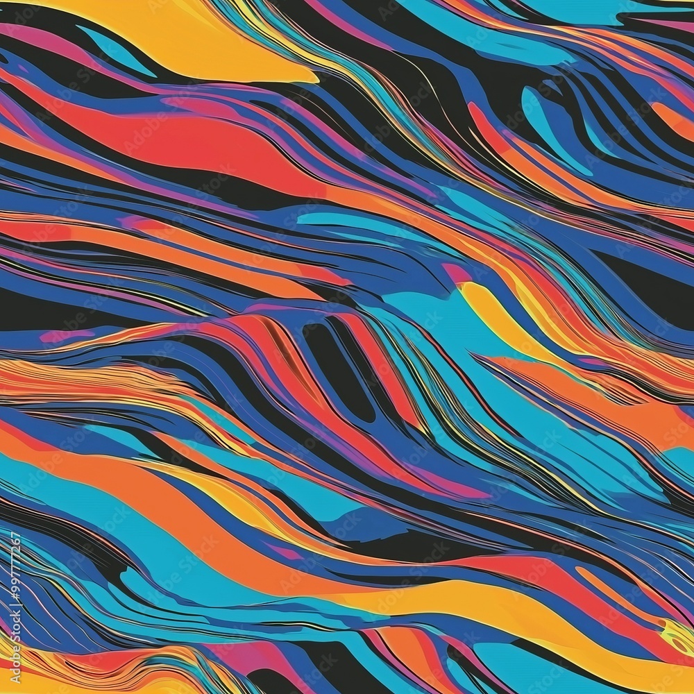 Seamless Pattern Of Distorted Glitch Waves Seamless Pattern Of Distorted Glitch Waves