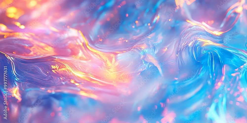 Obraz premium Abstract fluid texture with vibrant colors and light.