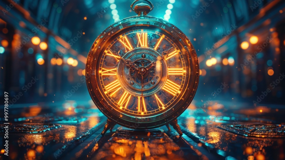 Fototapeta premium Year in Motion: Time-Lapse of Clock