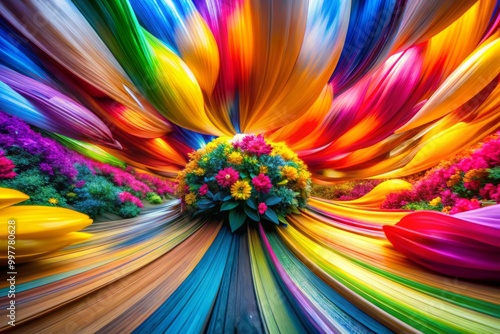 Abstract image with vibrant colors and dynamic shapes creating an artistic and captivating composition