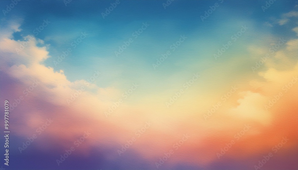 Fototapeta premium Inspiring sunset landscape featuring a vibrant sky and fluffy clouds