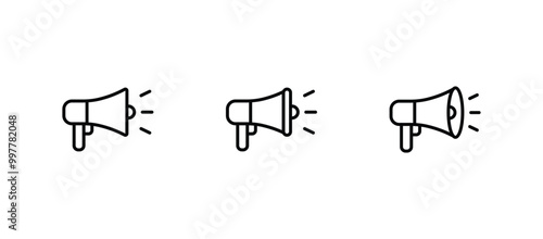 Megaphone icon set. Loudspeaker Symbol vector