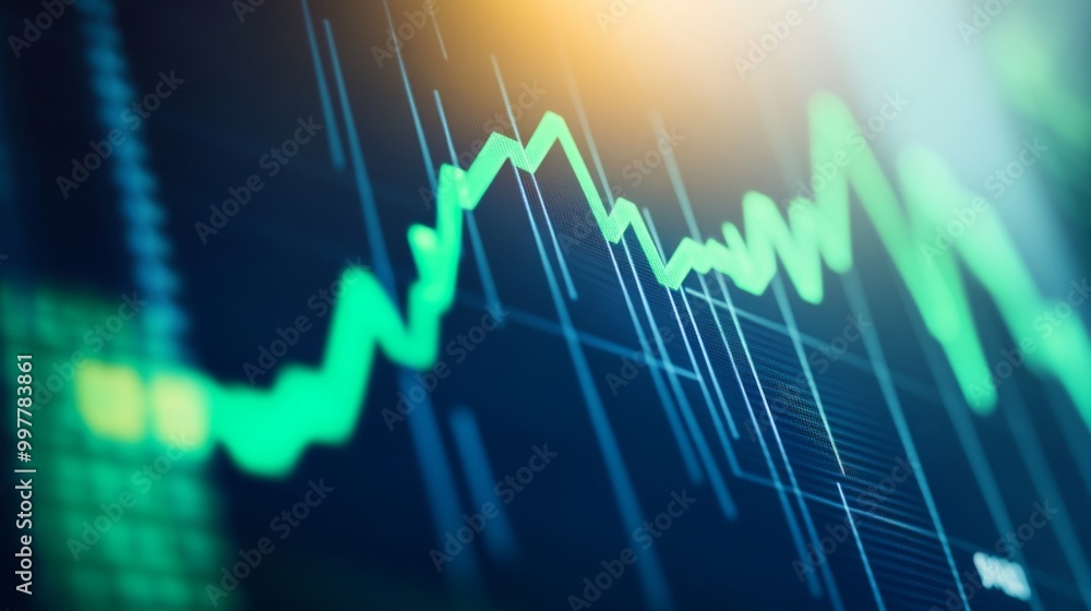 Close-up of digital stock market screen showing dividend stock graph with green upward trend line, symbolizing financial growth and investment success. Close-up of digital stock market screen showing dividend stock graph with green upward trend line, symbolizing financial growth and investment success.