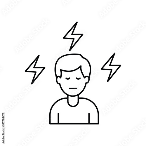 stress line icon with white background vector stock illustration