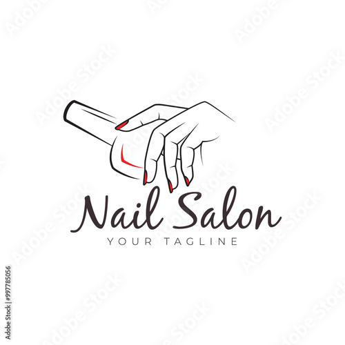 Wallpaper Mural nail art nail polish logo for salon studio beauty vector icon illustration design minimalist Torontodigital.ca