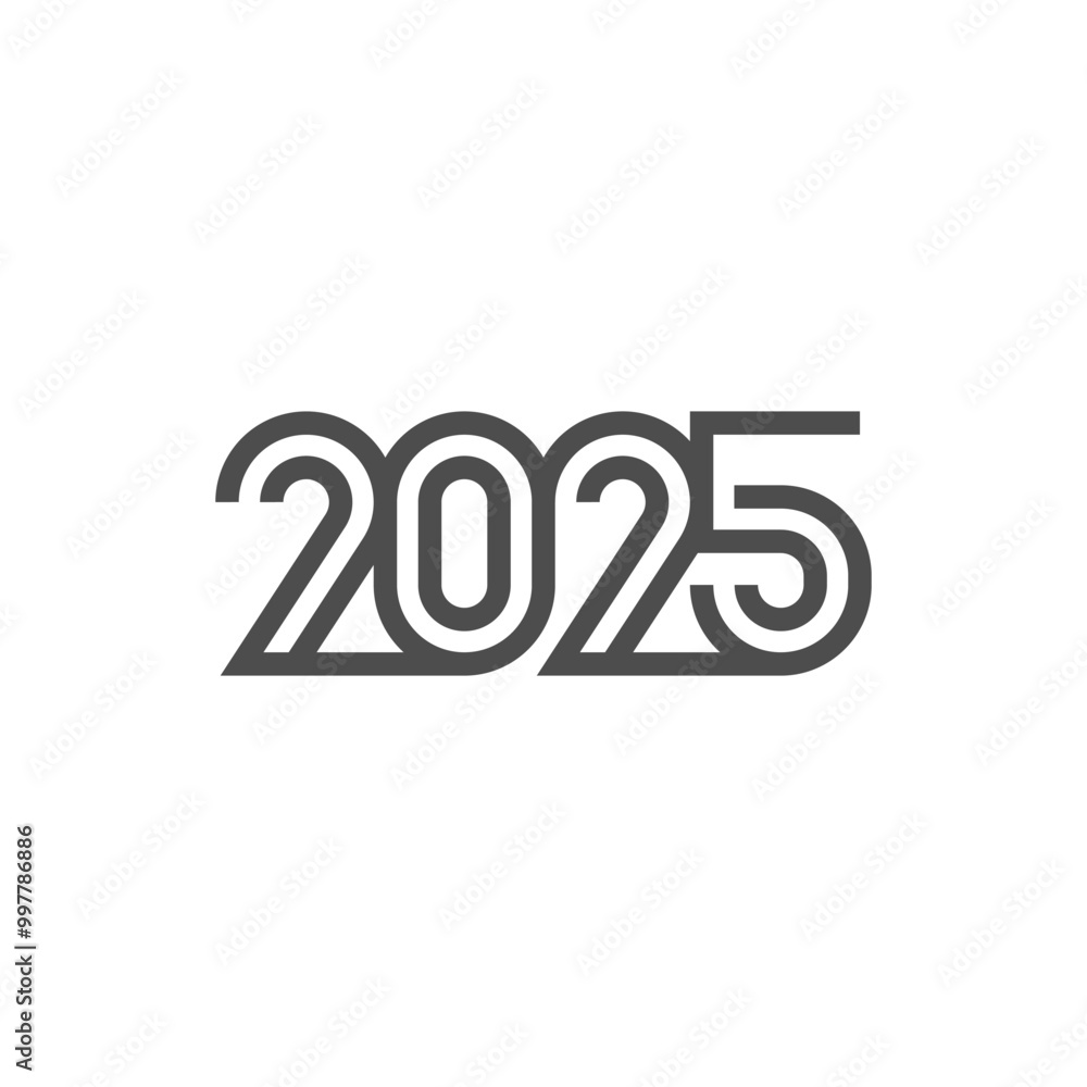 2025 typography logo design concept. 2025 number design for New Year. Sign for flyer, postcard, poster or banner. 2025 typography logo design concept. 2025 number design for New Year. Sign for flyer, postcard, poster or banner.