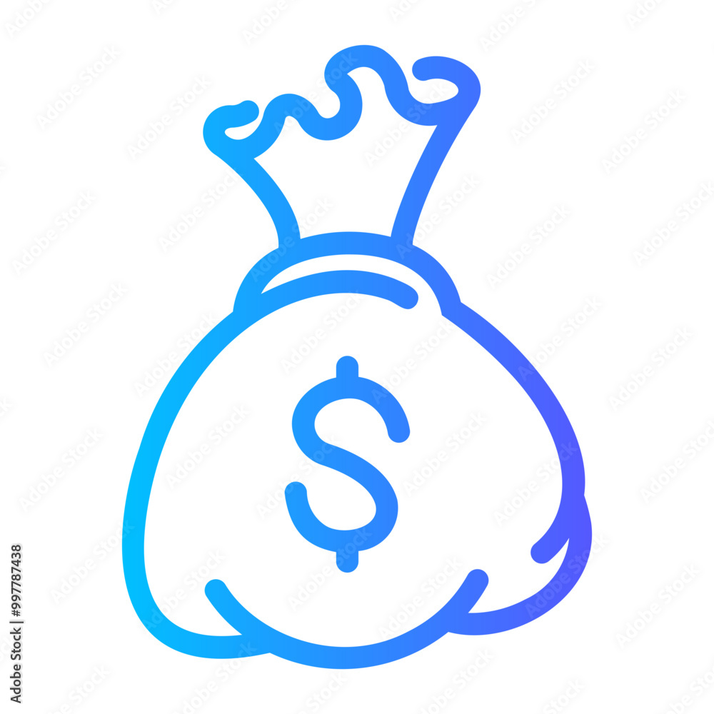money bag Line Gradient Icon money bag Line Gradient Icon