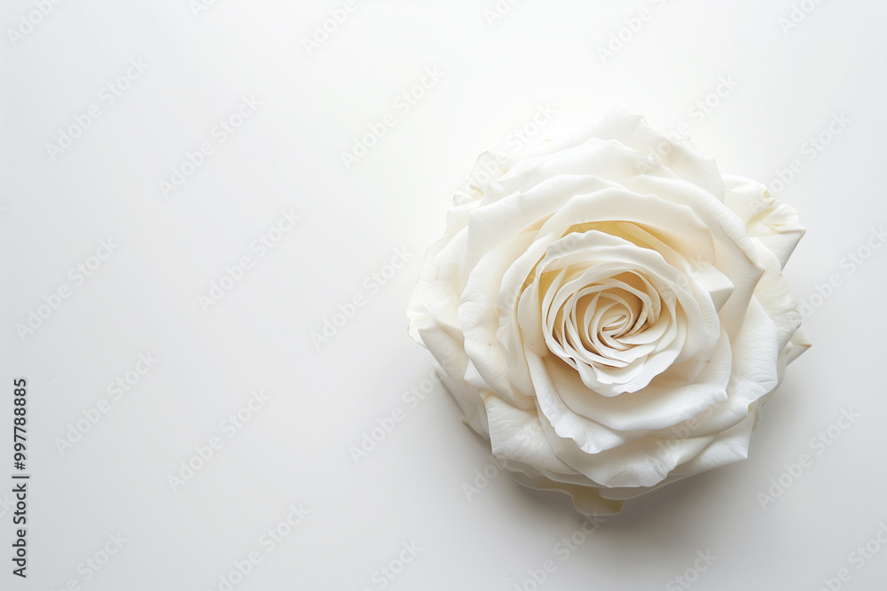 Fototapeta premium Single Rose on Clean Solid Background