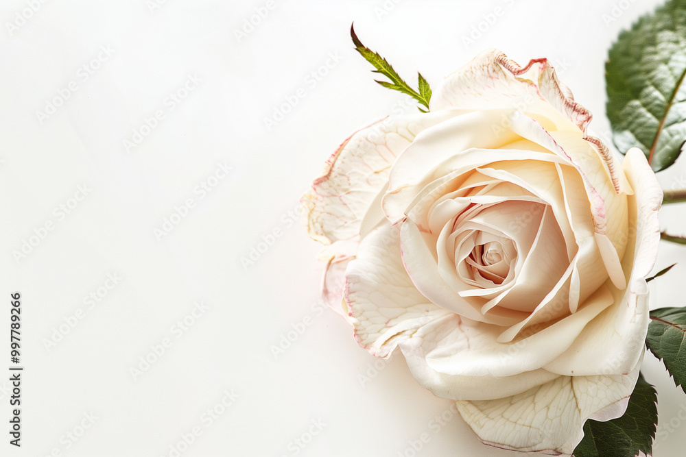 Single Rose on Clean Solid Background Single Rose on Clean Solid Background