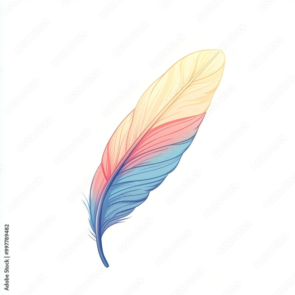 artwork depicts a quill pen designed in soft pastel colors, showcasing a minimalist style with clean lines on a bright white backdrop artwork depicts a quill pen designed in soft pastel colors, showcasing a minimalist style with clean lines on a bright white backdrop