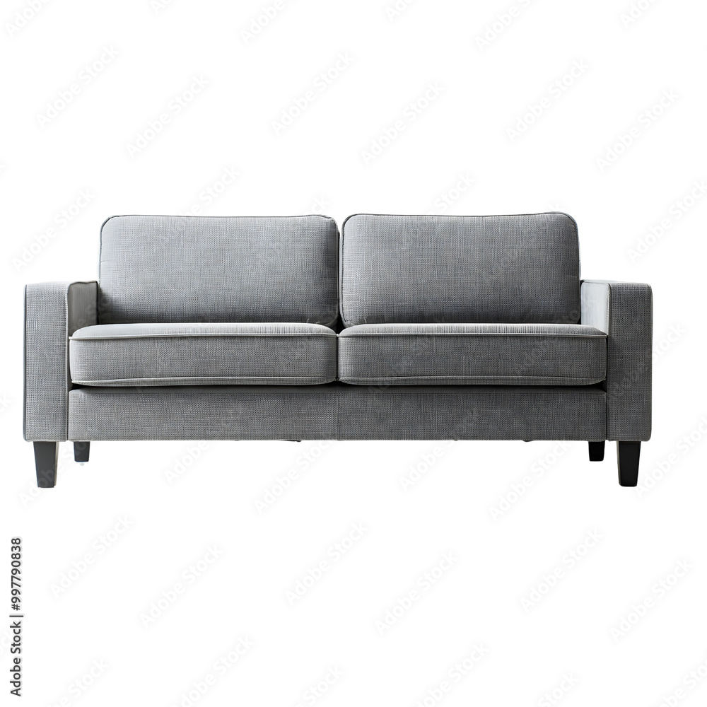 Obraz premium Gray sofa. png isolated background. transparent background