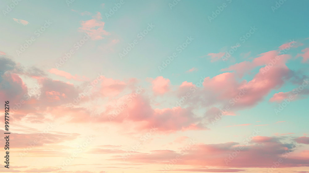 Fototapeta premium soft clor sunset sky with clouds