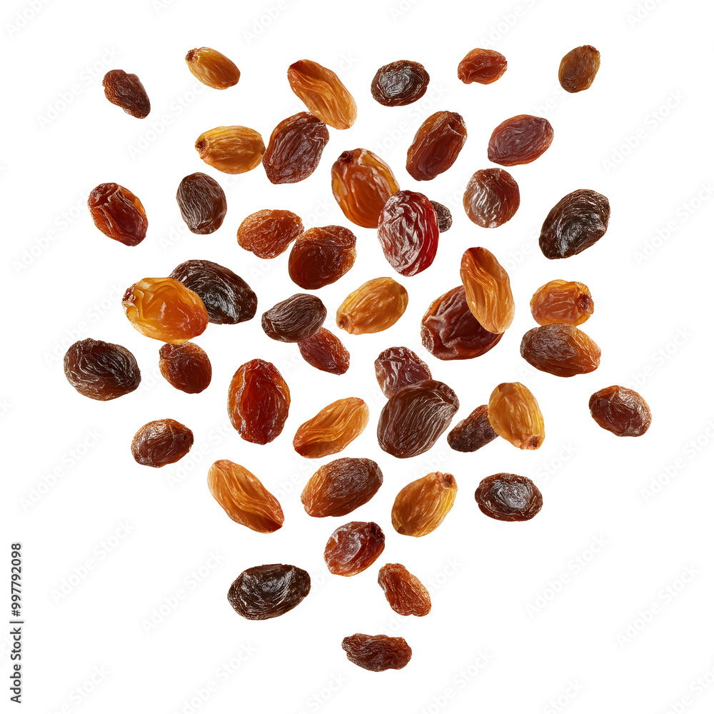 Raisins floating in the air. png isolated background. transparent background Raisins floating in the air. png isolated background. transparent background