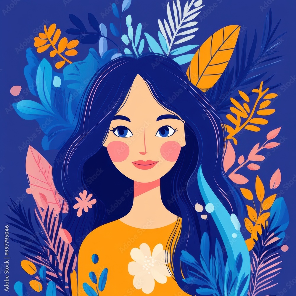Woman with Flowers. Woman with Flowers.