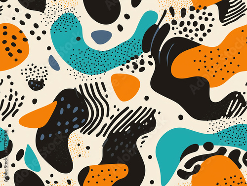 A background of friendly illustrative patterns