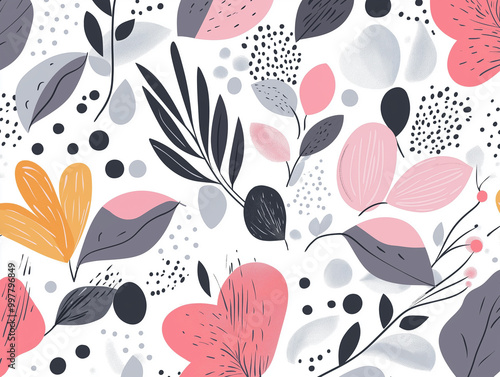 A background of friendly illustrative patterns