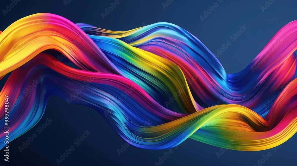 Abstract colorful background with a rainbow twisted ribbon Abstract colorful background with a rainbow twisted ribbon