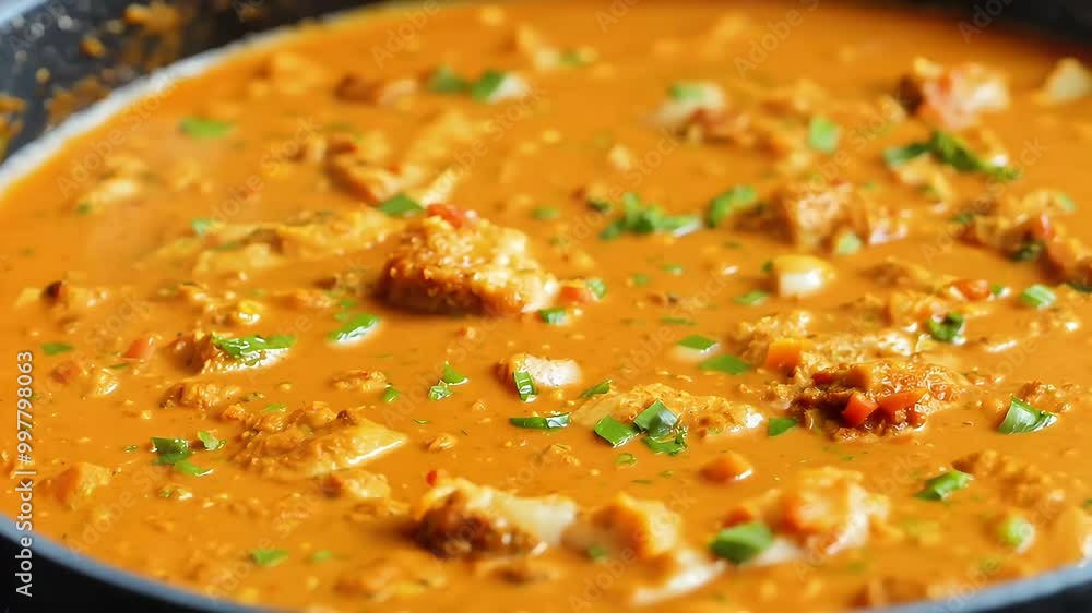 4K slowmotion video paneer butter masalbeing prepared featuring vibrant Indian spices cottage cheese rich buttery sauce representing flavors North cuisine culinary 4K slowmotion video paneer butter masalbeing prepared featuring vibrant Indian spices cottage cheese rich buttery sauce representing flavors North cuisine culinary