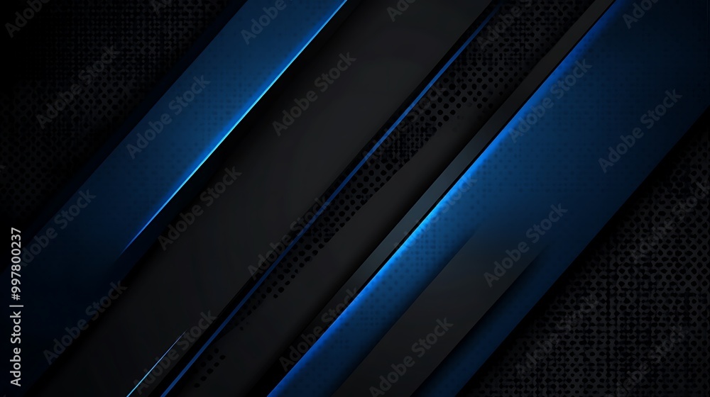 Abstract Geometric Background with Blue and Black Abstract Geometric Background with Blue and Black
