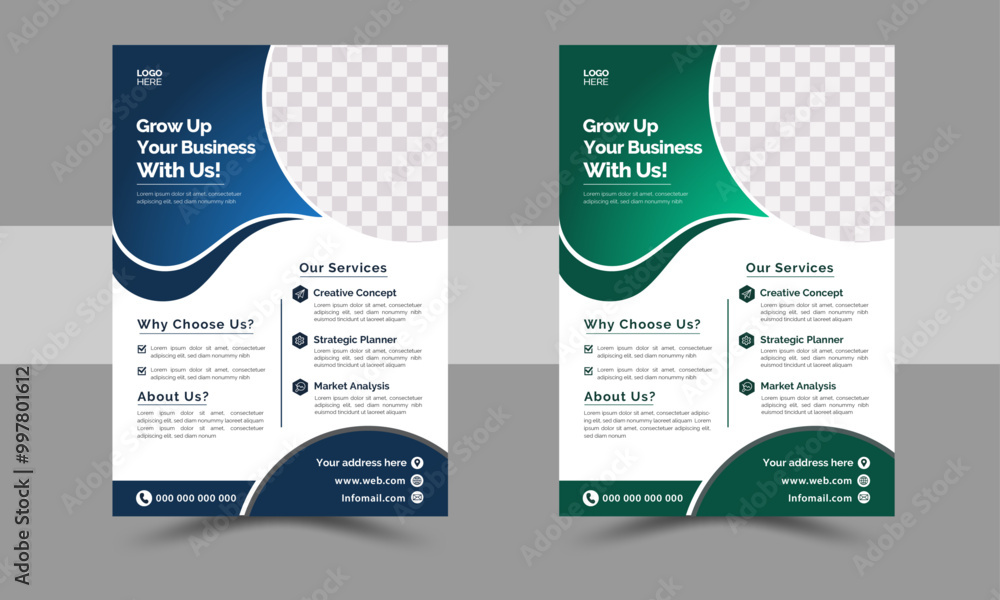 a bundle of 2 templates of different colors a4 flyer template, abstract business flyer, creative corporate design, vector template design, perfect for creative professional business. a bundle of 2 templates of different colors a4 flyer template, abstract business flyer, creative corporate design, vector template design, perfect for creative professional business.