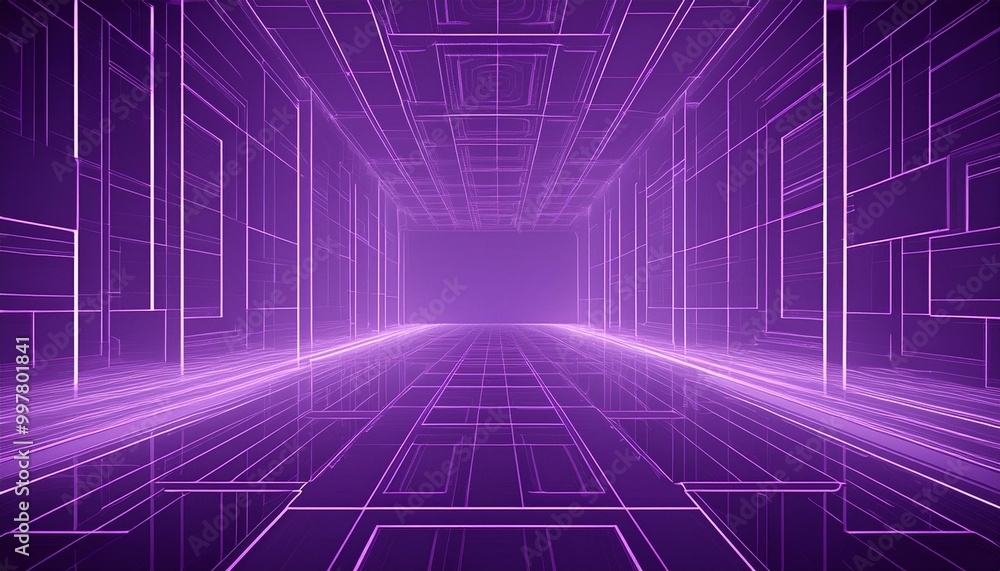 Purple background 3D room light abstract space technology tunnel stage floor Purple background 3D room light abstract space technology tunnel stage floor
