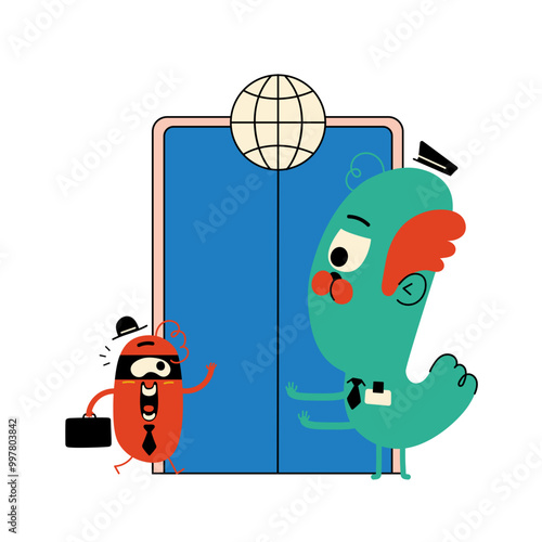 Security guard protecting from thief