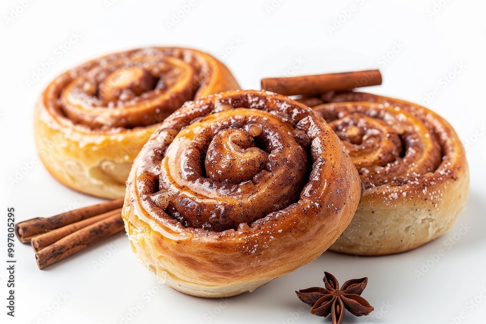 cinnamon rolls on white background cinnamon rolls on white background