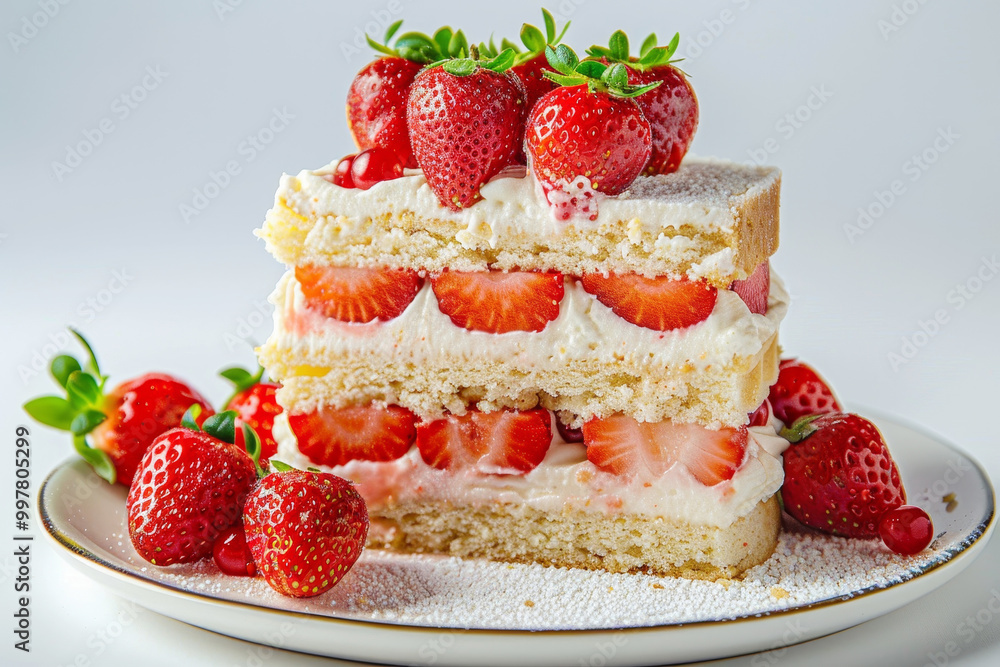 Strawberry shortcake with fresh strawberries Strawberry shortcake with fresh strawberries