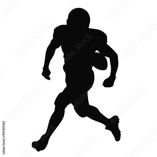 Player Silhouette in American Football – Vector Illustration