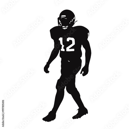 Dynamic Football Player Silhouette – Simple Vector