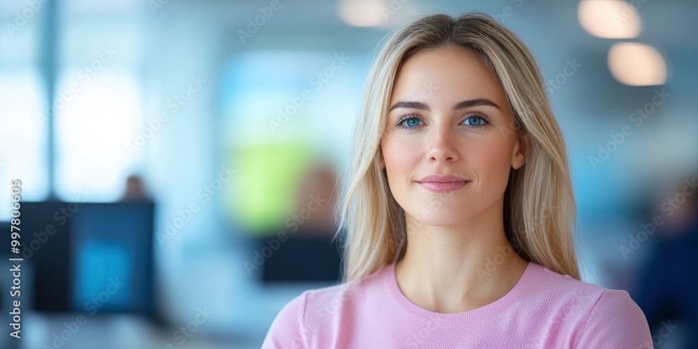 Modern conference room with a businesswoman directing the meeting.