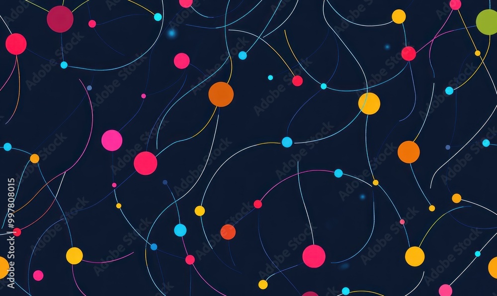 Abstract Colorful Circles and Lines Background Abstract Colorful Circles and Lines Background