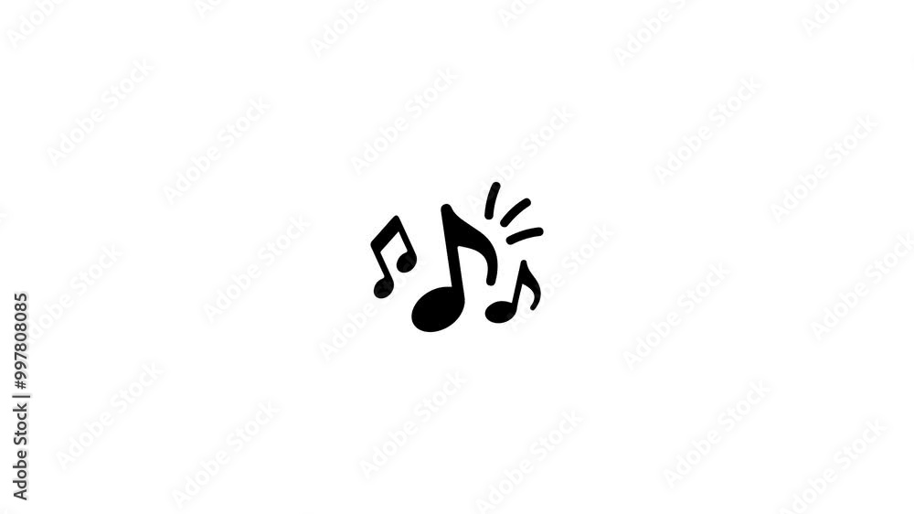 Start play music sign. Animation of rotation melody note key icon. Breath of the muse. 4k Start play music sign. Animation of rotation melody note key icon. Breath of the muse. 4k