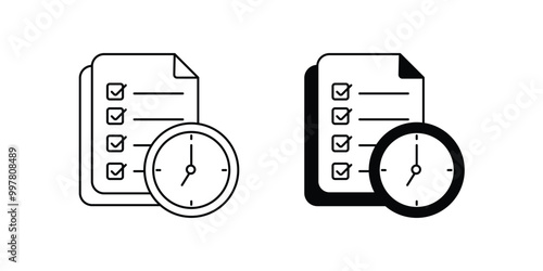 tasks set icon with white background vector stock illustration