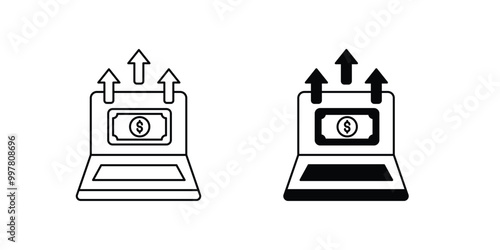 profits set icon with white background vector stock illustration