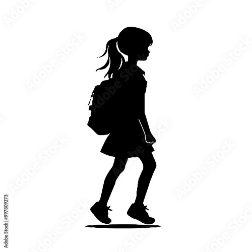 Back to School Silhouette – Educational Vector Illustration