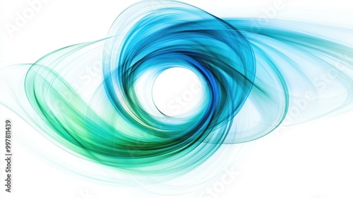 Abstract Swirling Pattern of Blue and Green Hues