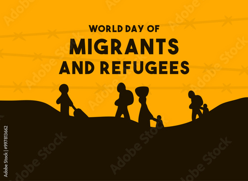 World Day of Migrants and Refugees. Flat design vector.