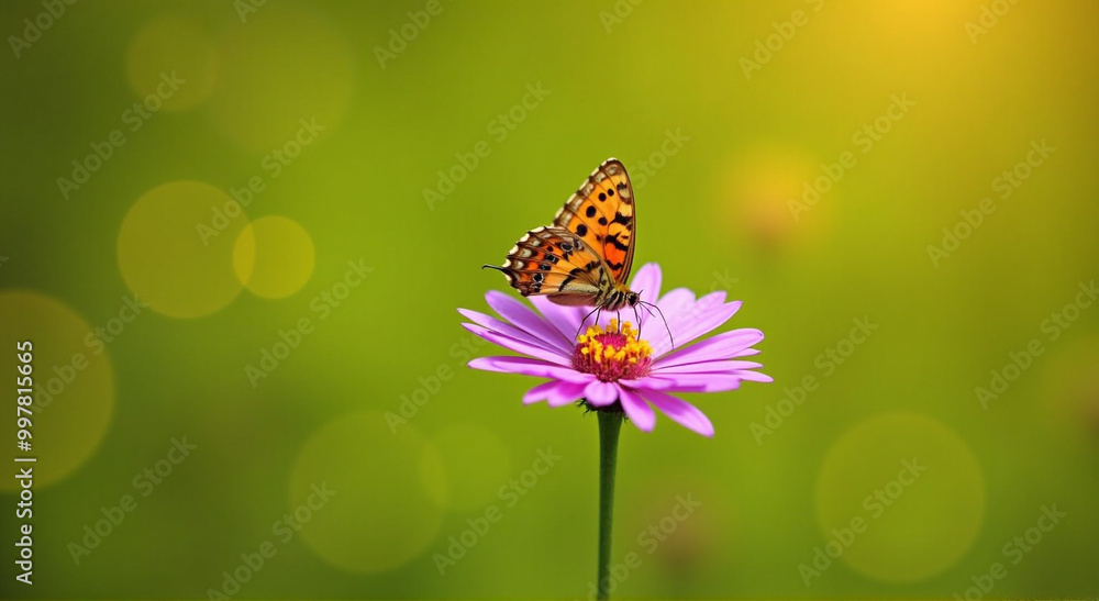 Naklejka premium butterfly on flower