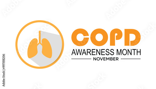 COPD Awareness Month is observed every year on November. Medical Healthcare Awareness concept. background, placard, banner template Vector illustration design.