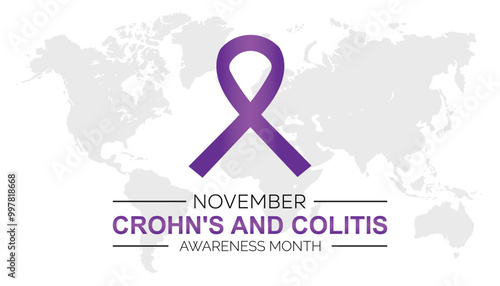 Crohn's and Colitis Awareness Month is observed every year on November. Medical Healthcare Awareness concept. background, placard, banner template Vector illustration design.