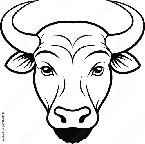 Buffalo head icon silhouette vector illustration